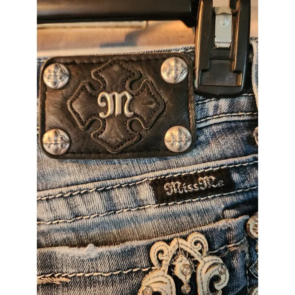 Miss Me Boot Cut Jeans Women's Size 27 Embellished Pocket Denim